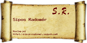 Sipos Radomér névjegykártya
